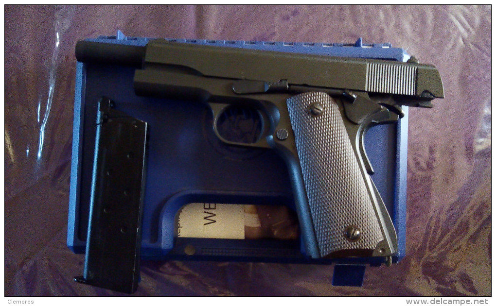 REPLIQUE AIRSOFT DE COLT 45 MODEL 1911 A GAZ BLOWBACK - Autres & Non Classés