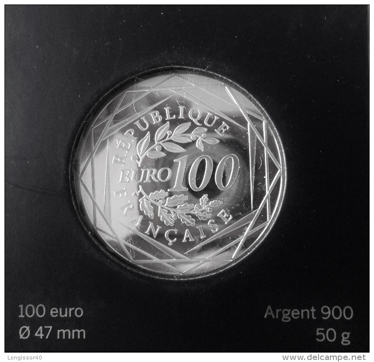 PIECE DE 100 € ARGENT 2015 - MONNAIE DE PARIS - VENDU DANS SON ETUI D´ORIGINE - France