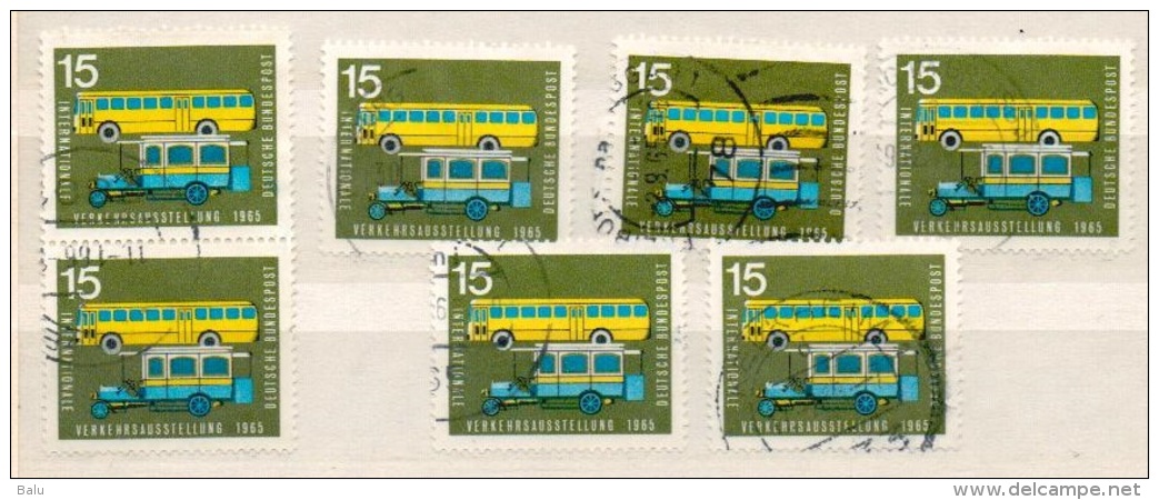 Deutschland Bund BRD 1965 Mi 470 15 Pf. 7x, Yv 341, Internationale Verkehrsausstellung, Ein Senkrechter Zweierstreifen - Gebraucht