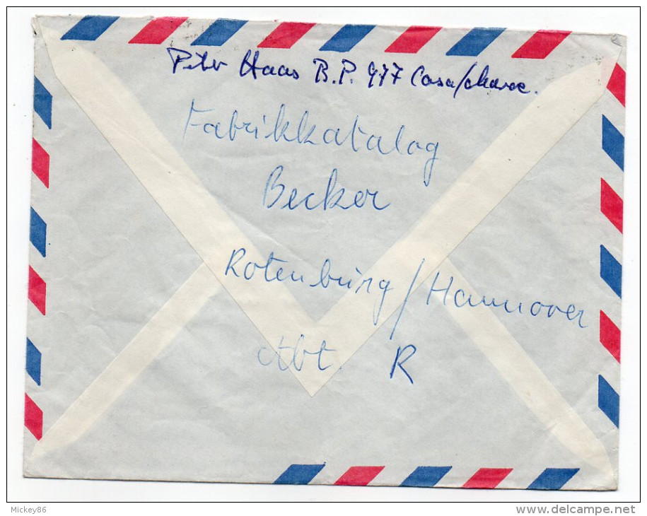 Maroc--1961--Lettre De CASABLANCA Pour FRIBOURG-Allemagne-- Timbre Seul Sur Lettre - Maroc (1956-...)