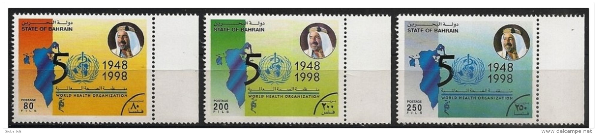 Bahrain: Specimen, World Health Organization, Org. Mondiale Della Sanità, Organisation Mondiale De La Santè - WHO