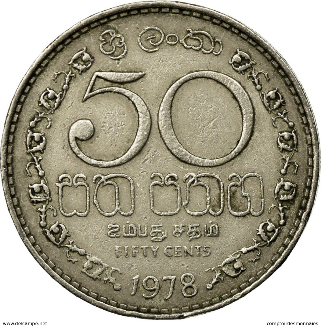 Monnaie, Sri Lanka, 50 Cents, 1978, TTB, Copper-nickel, KM:135.1 - Sri Lanka