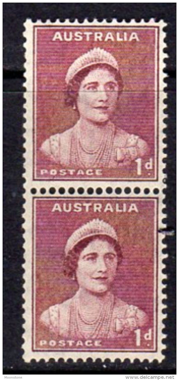 Australia GVI 1937-48 1d Maroon Coil Pair, MNH (SG 181a) - Ungebraucht