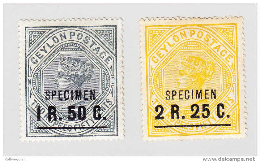 Ceylan 1899 SG#254/55s Mit Aufdruck Specimen - Ceylan (...-1947)