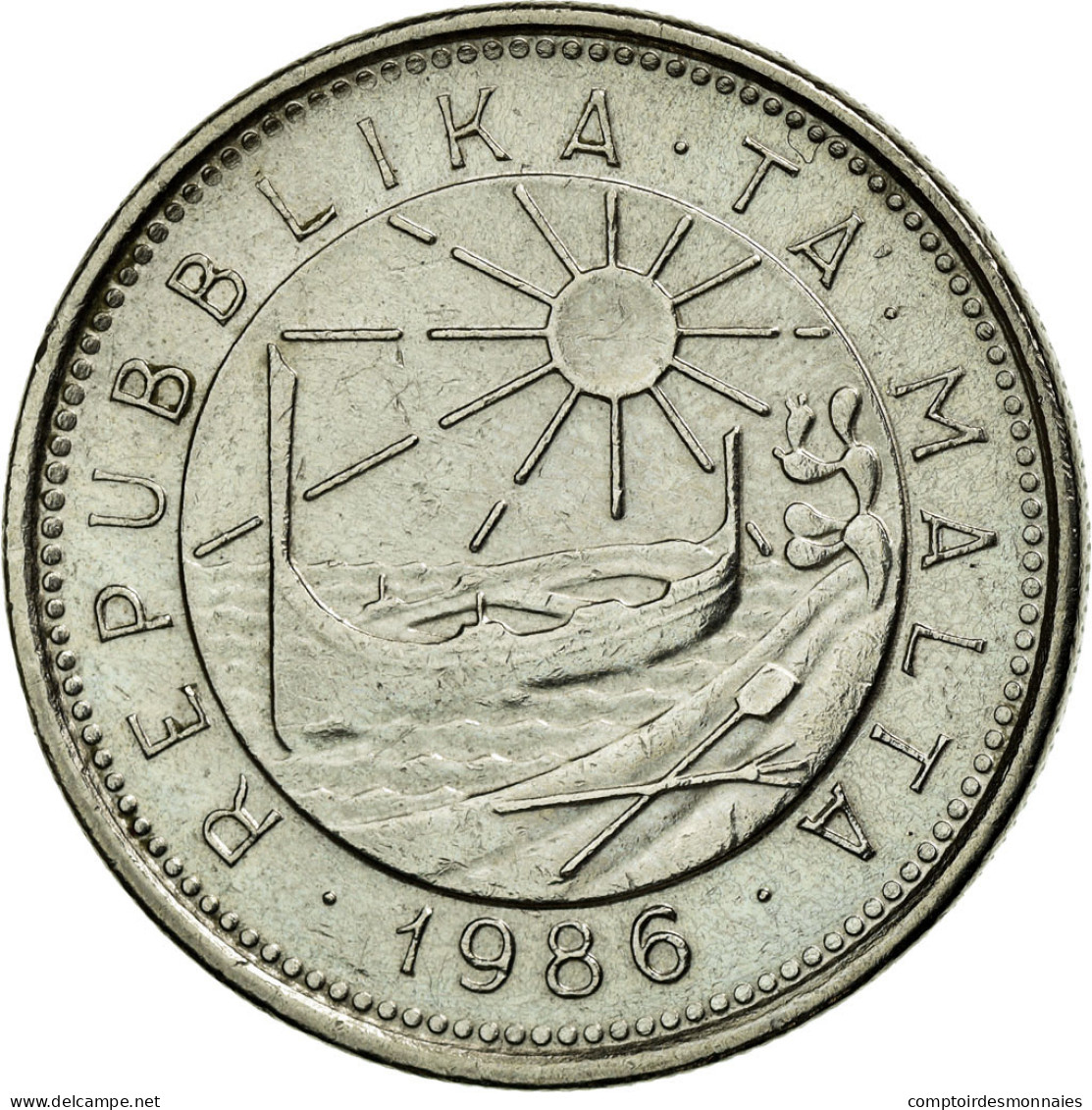 Monnaie, Malte, 10 Cents, 1986, TTB, Copper-nickel, KM:76 - Malta