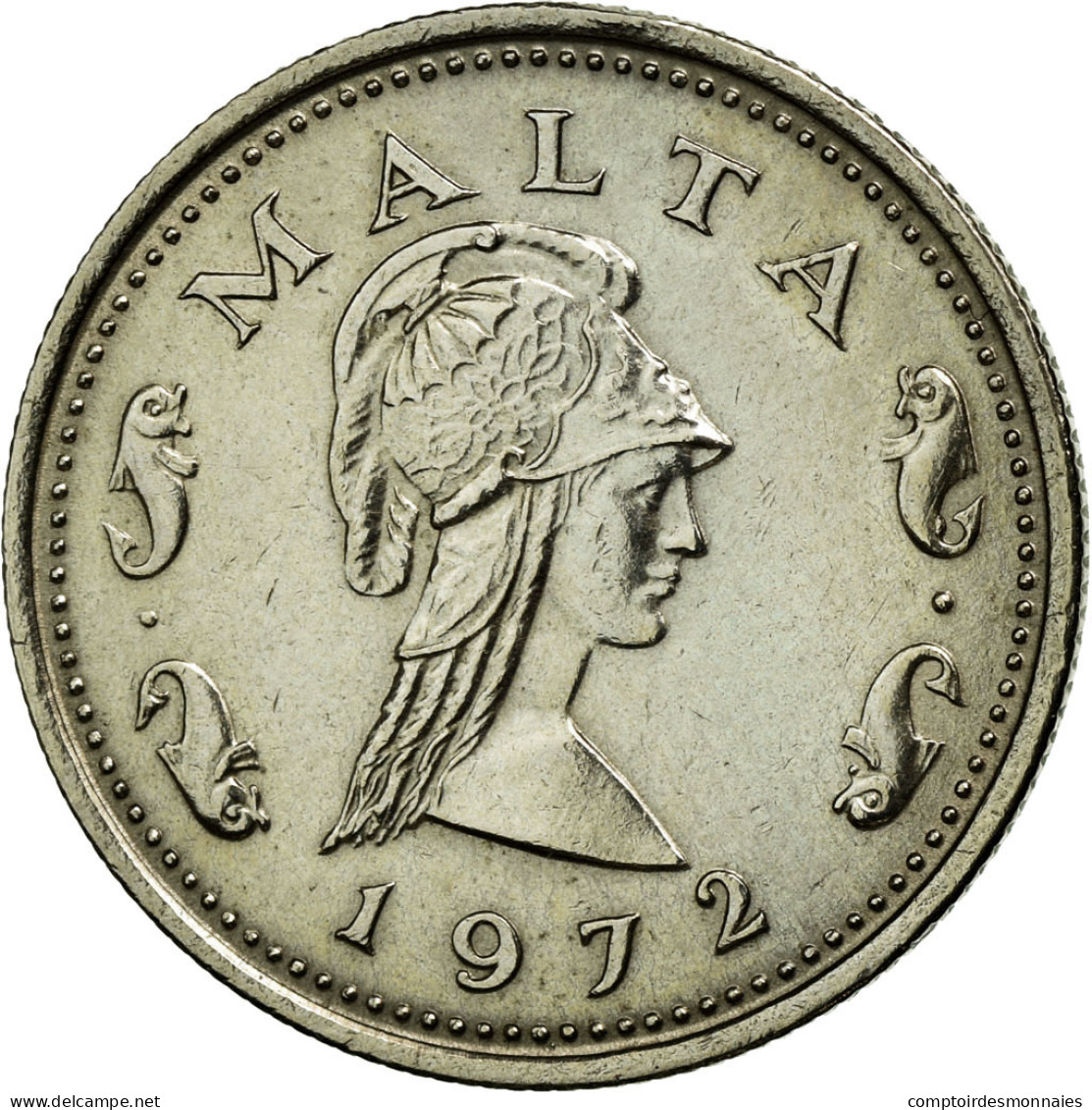 Monnaie, Malte, 2 Cents, 1972, British Royal Mint, TTB+, Copper-nickel, KM:9 - Malta