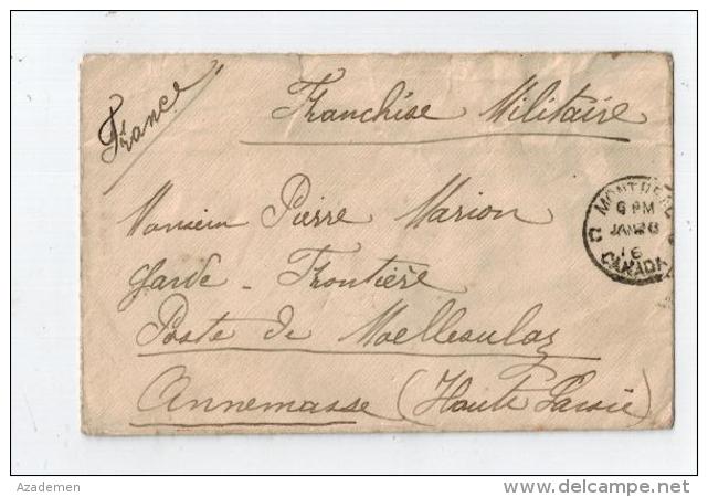 Lettre  " BRITISH MAIL BRANCH  POST OFFICE, MONTREAL  1916 " Pour La France - Historia Postale