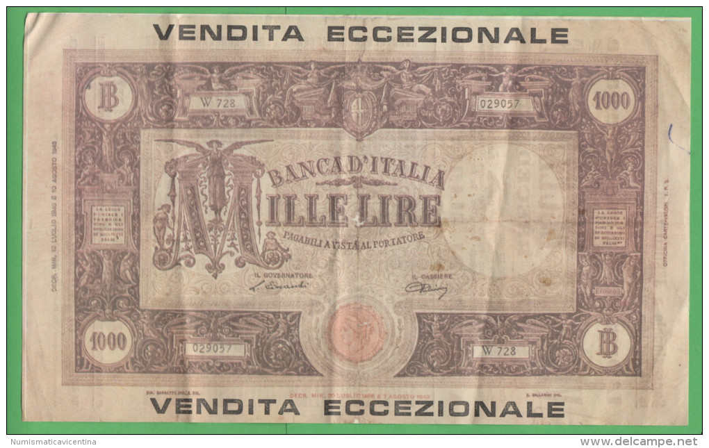 Repubblica Italiana 1.000 1000 Lire Lenzuolo  In Uso Per  Pubblicità - Fac Simile Anni ´70 - Advertising