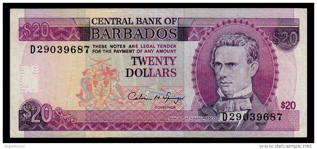 Barbados 20 Dollars 1993 P.44 F+ - Barbades