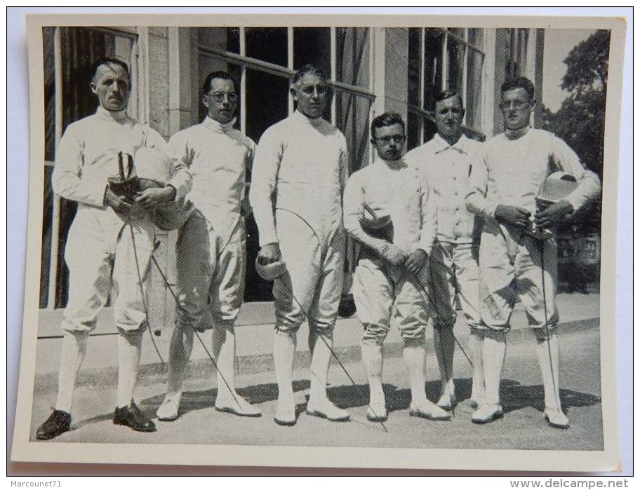 VIGNETTE JEUX OLYMPIQUES J.O BERLIN OLYMPIA 1936 PET CREMER DUSSELDORF BILD 55 EQUIPE ALLEMANDE FECHTEN FENCINGN - Trading Cards