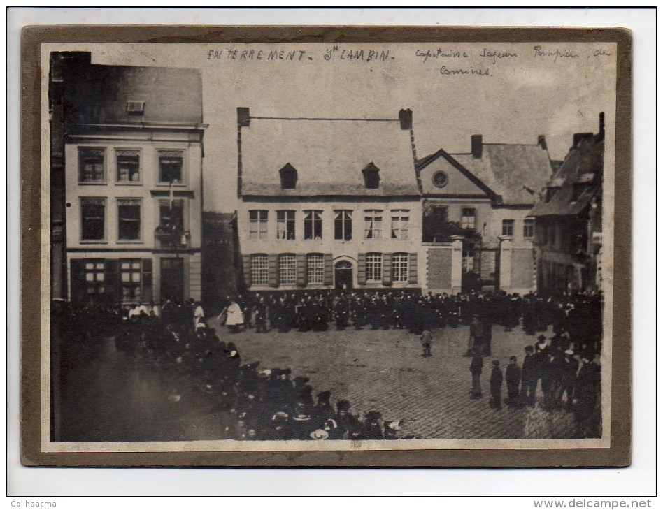 Pompier - Photographie Originale Sapeurs Pompiers De Comines (Nord) : Enterrement Du Capitaine  Joseph Lambin 1939 - Sapeurs-Pompiers