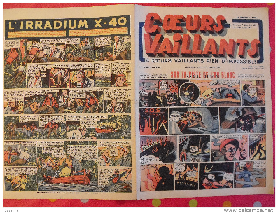 Coeurs vaillants. année 1941 complète. 52 n° pendant la guerre. 6 pages. Breysse (la cité perdue). Irradium X-40