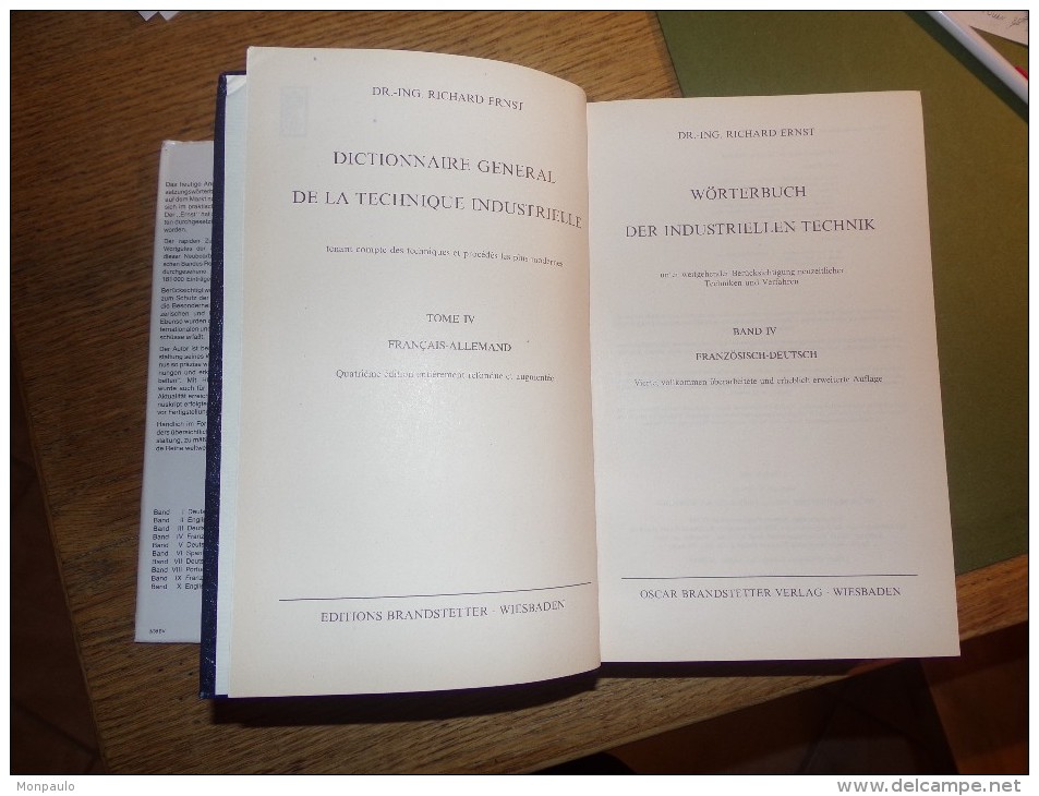 Technique. Dictionnaire Général De La Technique Industrielle Français-Allemand (Edition Brandstetter) - Dizionari