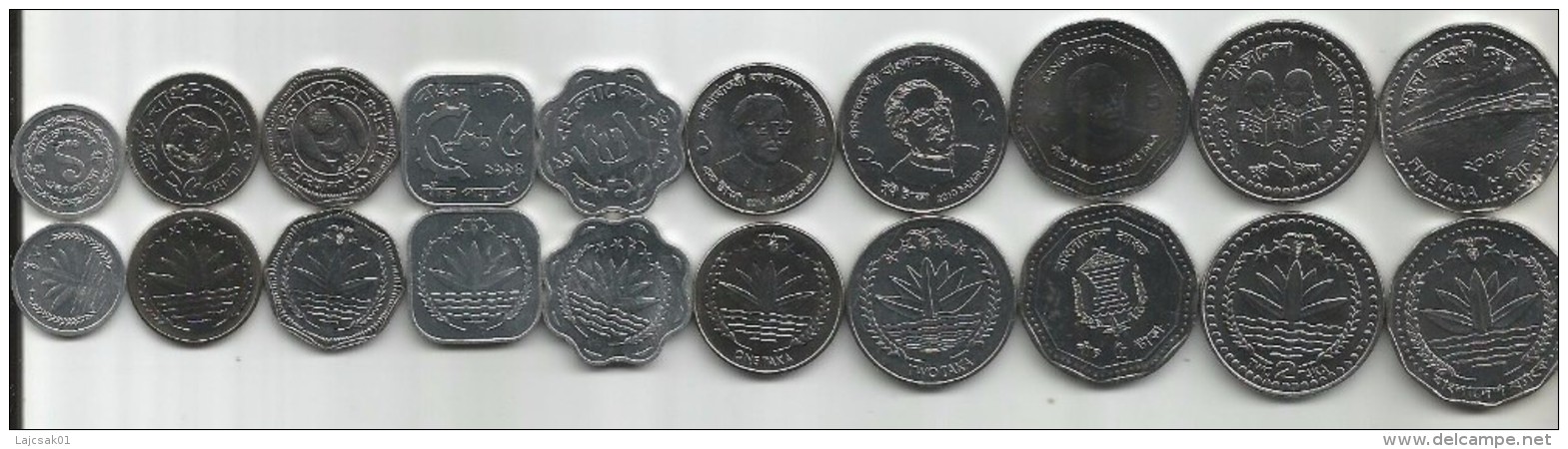 Bangladesh Complete Set Of 10 Coins UNC - Bangladesh