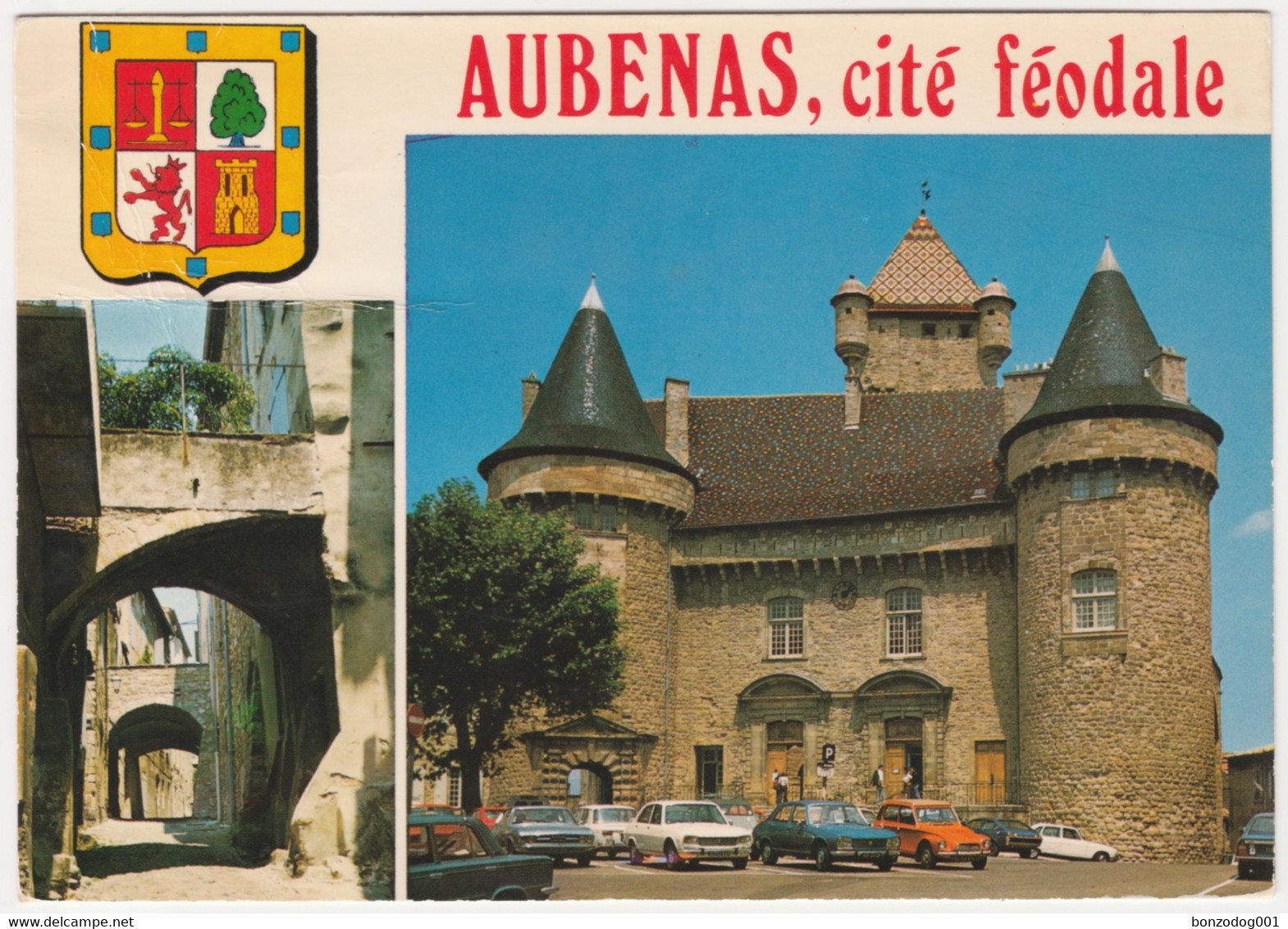 Aubenas, Ardeche, France Multiview. Chateau, Rue Delichères - Aubenas