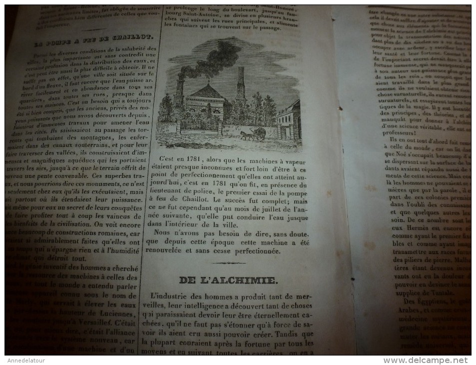 1833 LM :L'ile BARBE Sur La Saône;Le Milan; SUMATRA; Hôtel Des Finances De DRESDE;Pompe à FEU De Chaillot;Capo-d'Istria - Non Classés