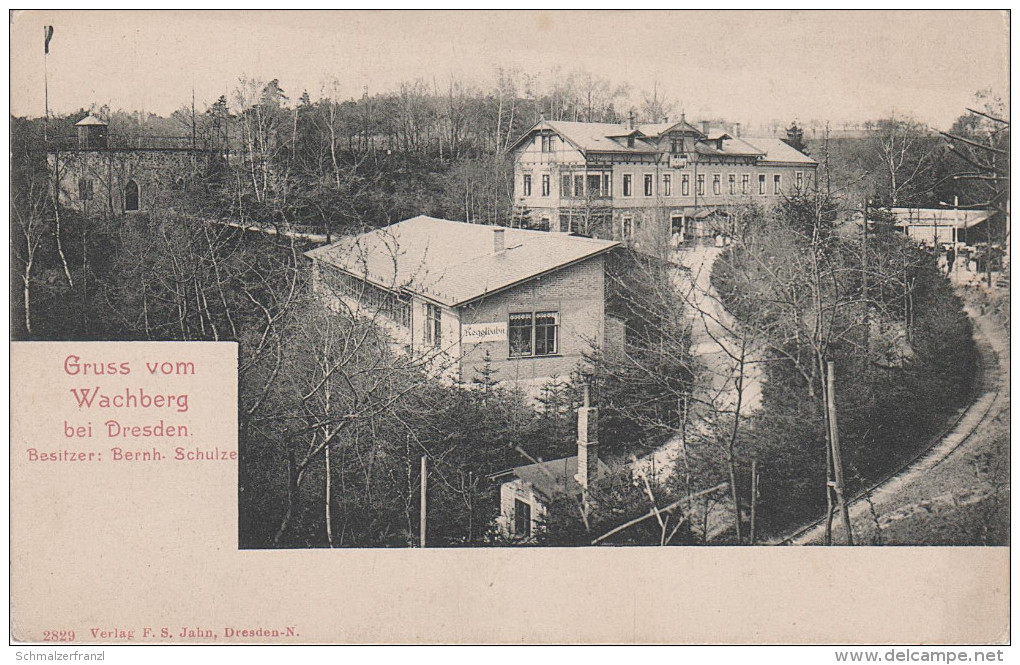 AK Gruss Wachberg Hotel Restaurant Gasthaus Eisenbahn Zug Strecke Bei Dresden Wachwitz Loschwitz Pillnitz Weisser Hirsch - Pillnitz