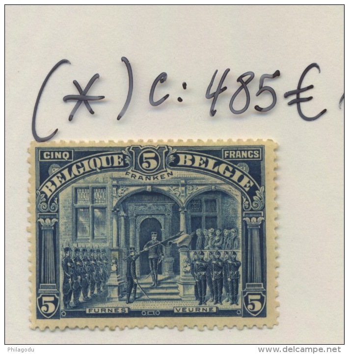 5 Franken  Furnes  147 De Belgique   Sans Colle (*)   Cote 485 E Comme Neuf Charnière - 1915-1920 Albert I