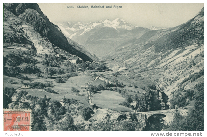 CH STALDEN / Stalden, Bahnhof Und Alpen / - Stalden