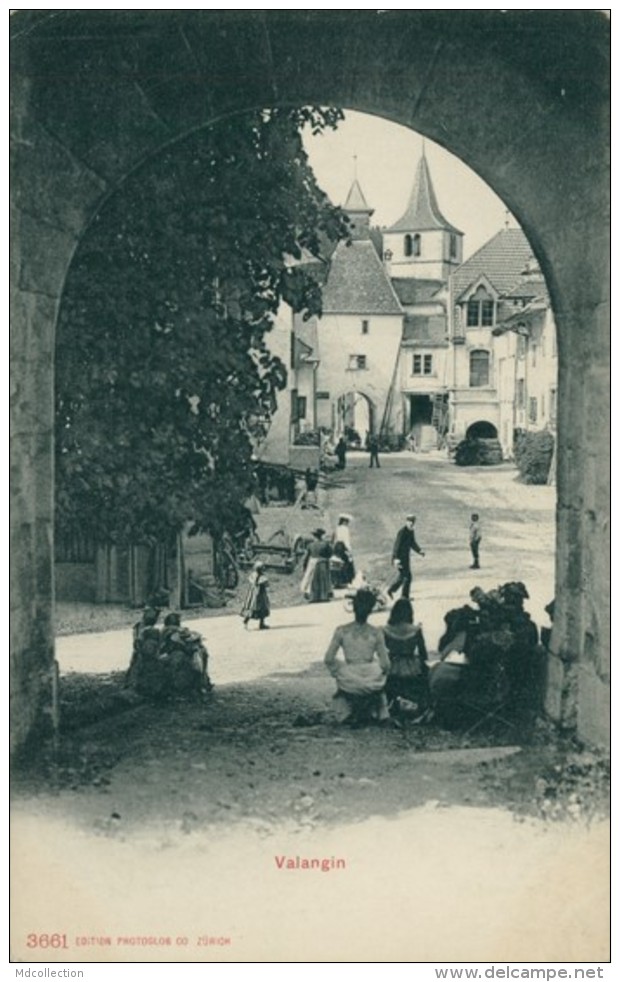 CH VALANGIN / Vue Intérieure Et Le Clocher De L'Eglise / - Valangin