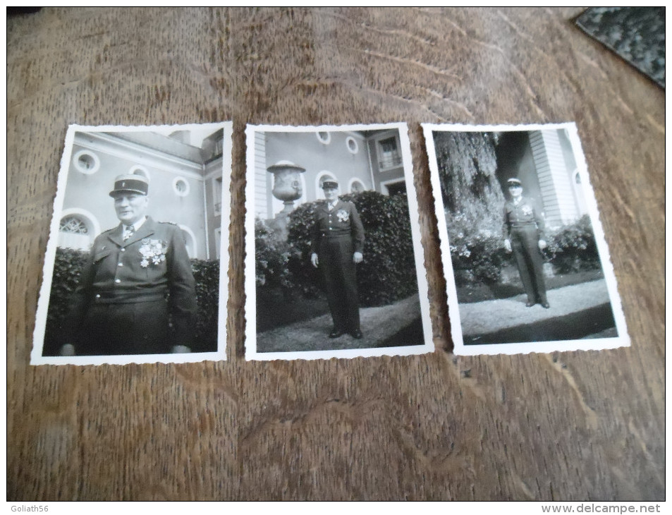 Trois Photographies Anciennes De 1957, Officier Hautement Décoré - Guerre, Militaire