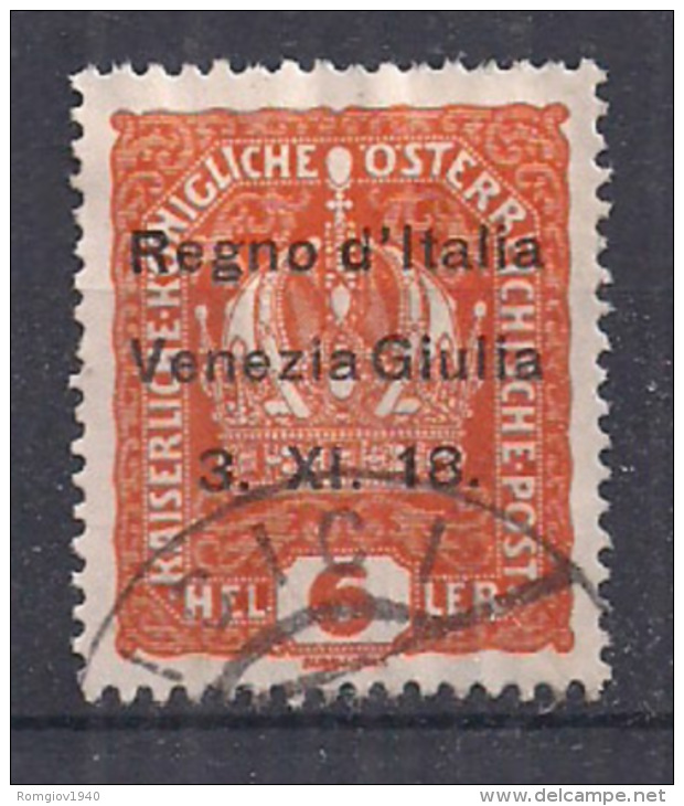 VENEZIA GIULIA 1918 FRANCOBOLLI D'AUSTRIA SOPRASTAMPATI SASS. 3 USATO VF - Venezia Giulia