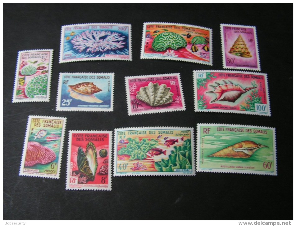 == Franz, Somalia  Dschibuti 343-348 Und 351-355 ** MNH 1962  €  75,00 Korallen Muscheln - Dschibuti (1977-...)