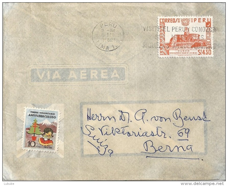 Airmail Brief  Lima - Bern             1962 - Pérou