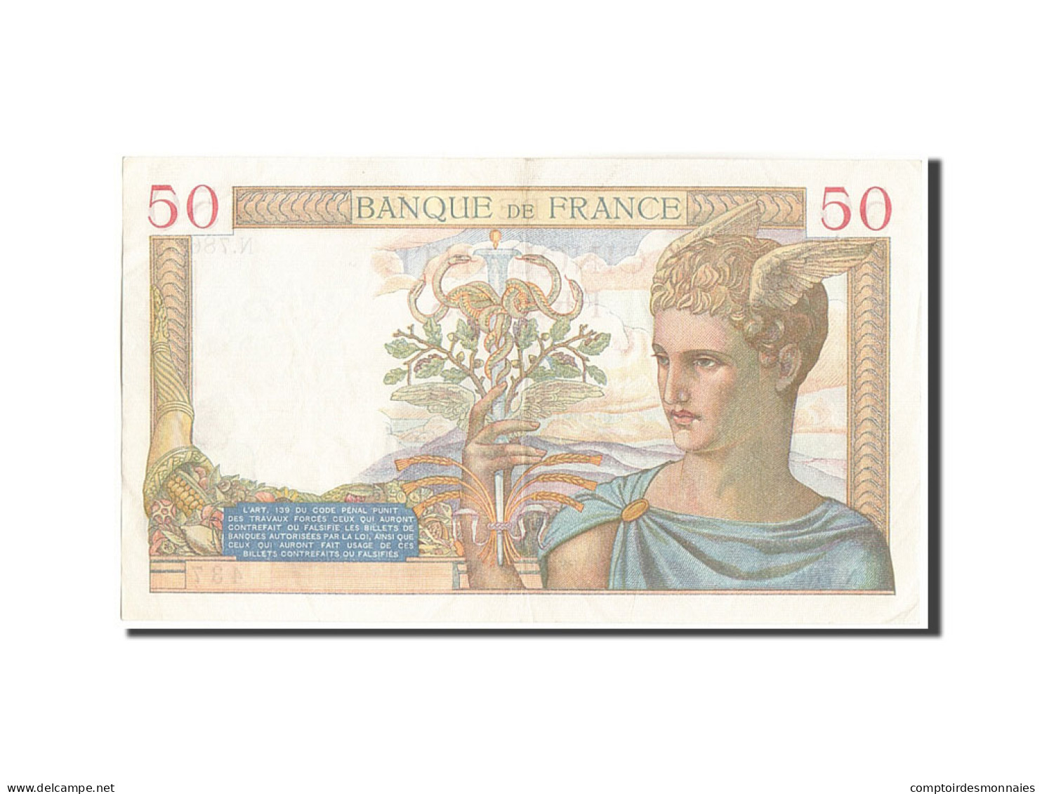 Billet, France, 50 Francs, 50 F 1934-1940 ''Cérès'', 1935, 1935-02-28, TTB+ - 50 F 1934-1940 ''Cérès''