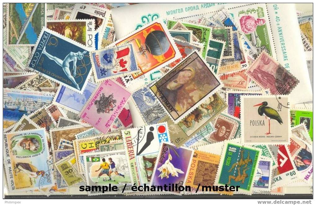 1000 TIMBRES COMMEMORATIFS MONDE ENTIER - Vrac (min 1000 Timbres)