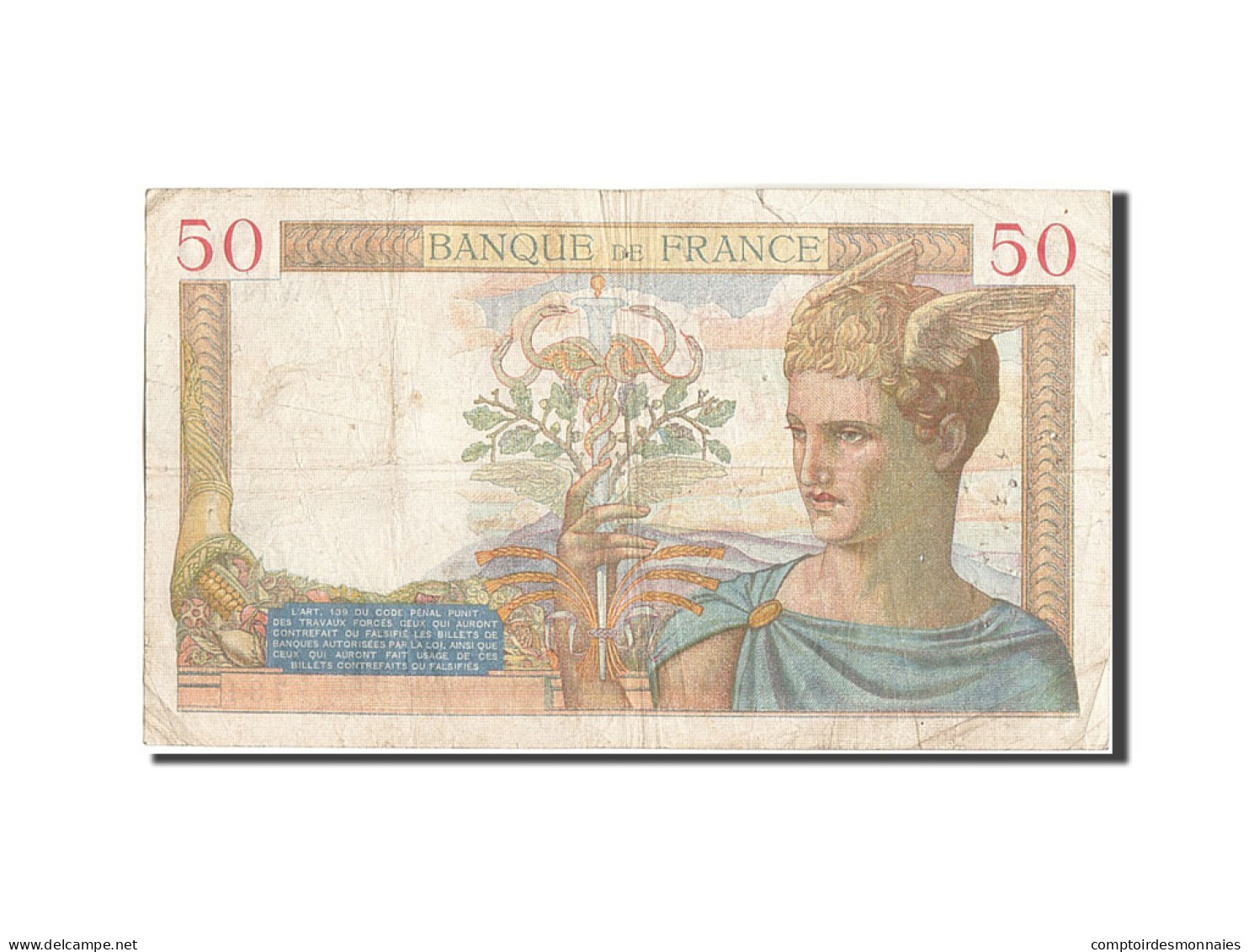 Billet, France, 50 Francs, 50 F 1934-1940 ''Cérès'', 1934, 1934-12-27, TB - 50 F 1934-1940 ''Cérès''