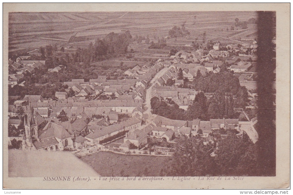 16 / 4 / 190  -  SISSONNE ( 02 )   - VUE  PRISE  À BORD  D'AÉROPLANE - Sissonne