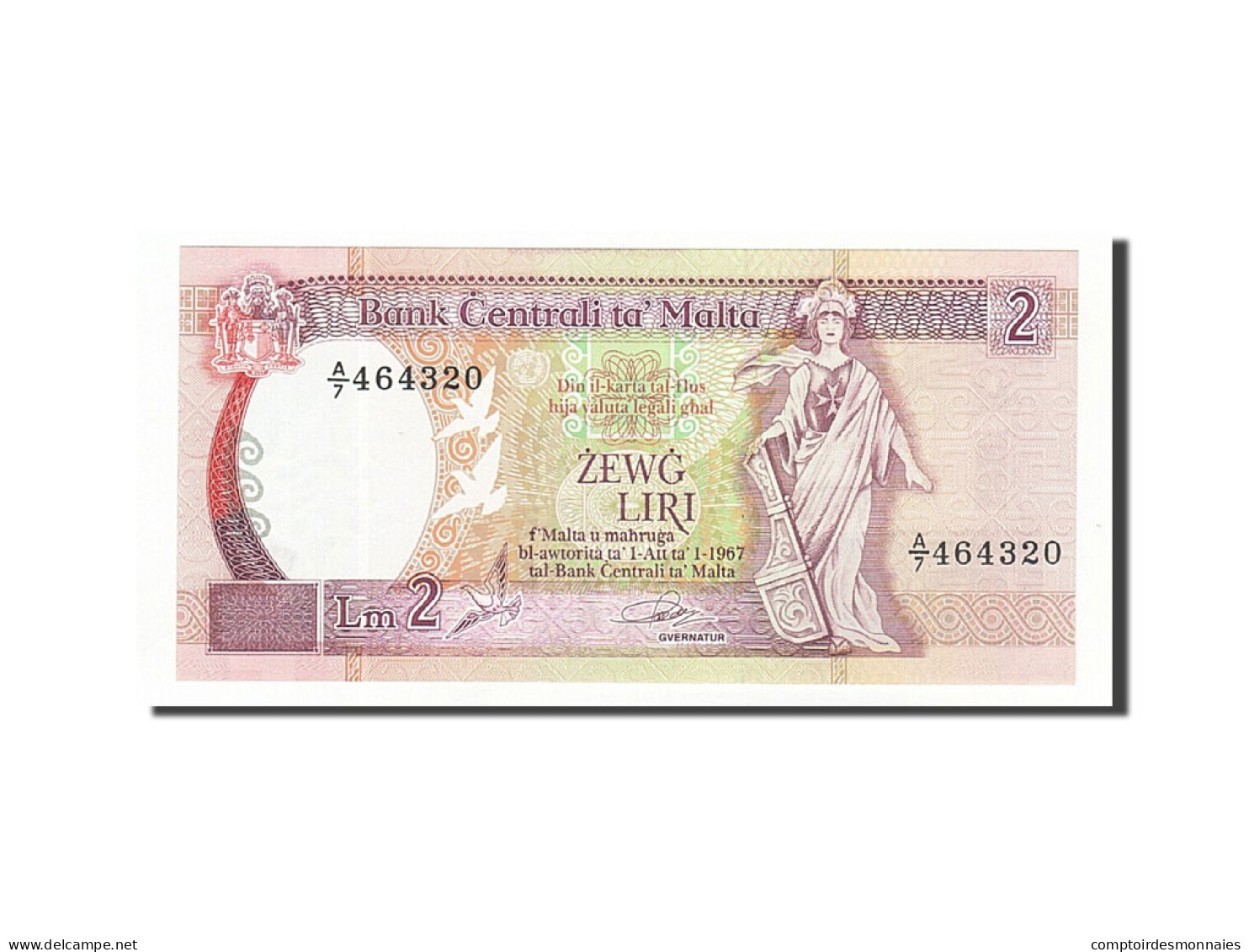 Billet, Malte, 2 Liri, 1994, Undated, KM:45a, NEUF - Malta