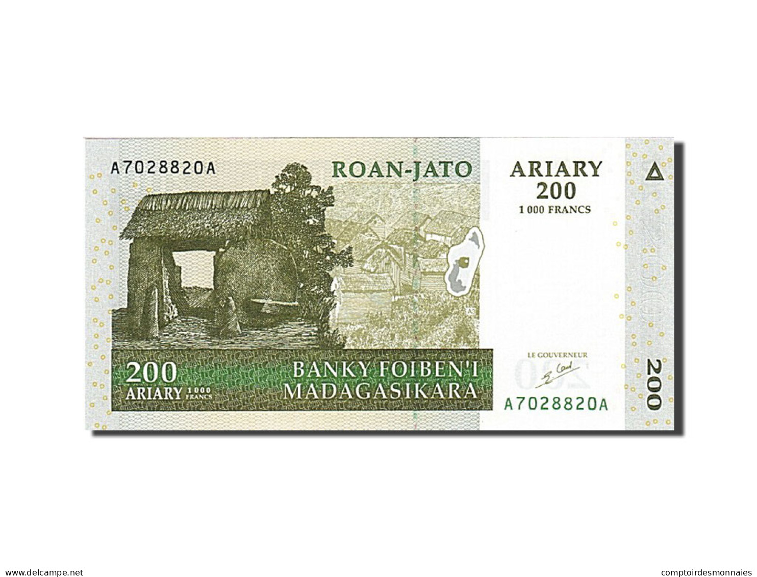 Billet, Madagascar, 200 Ariary, 2004-2006, 2004, KM:87a, NEUF - Madagascar