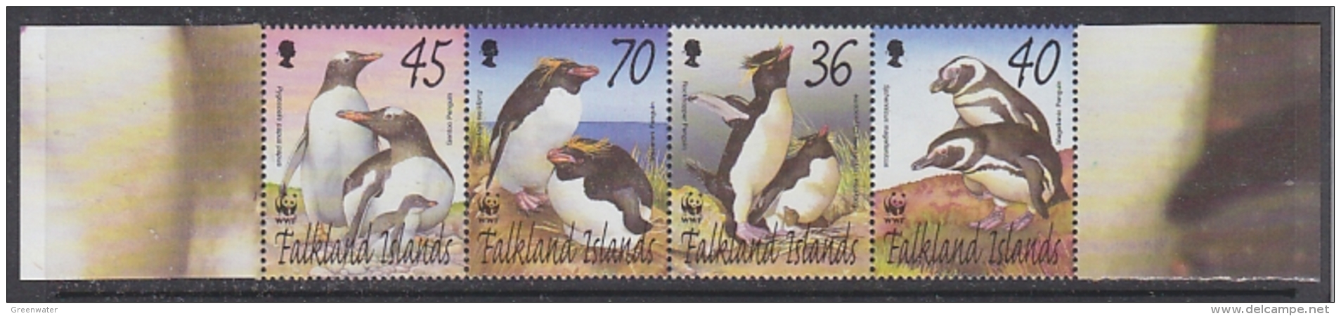 Falkland Islands 2002 WWF/Penguins 4v Se-tenant ** Mnh (29060A) - Falkland