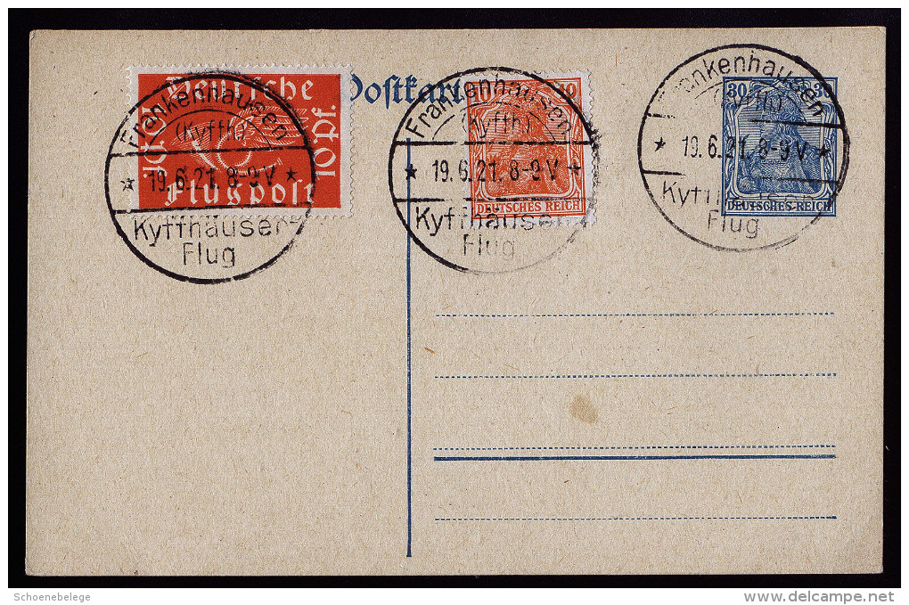 A3918) DR Karte Vom Kyffhäuser-Flug 19.6.21 Mit Mi.111 Ua. - Briefe U. Dokumente