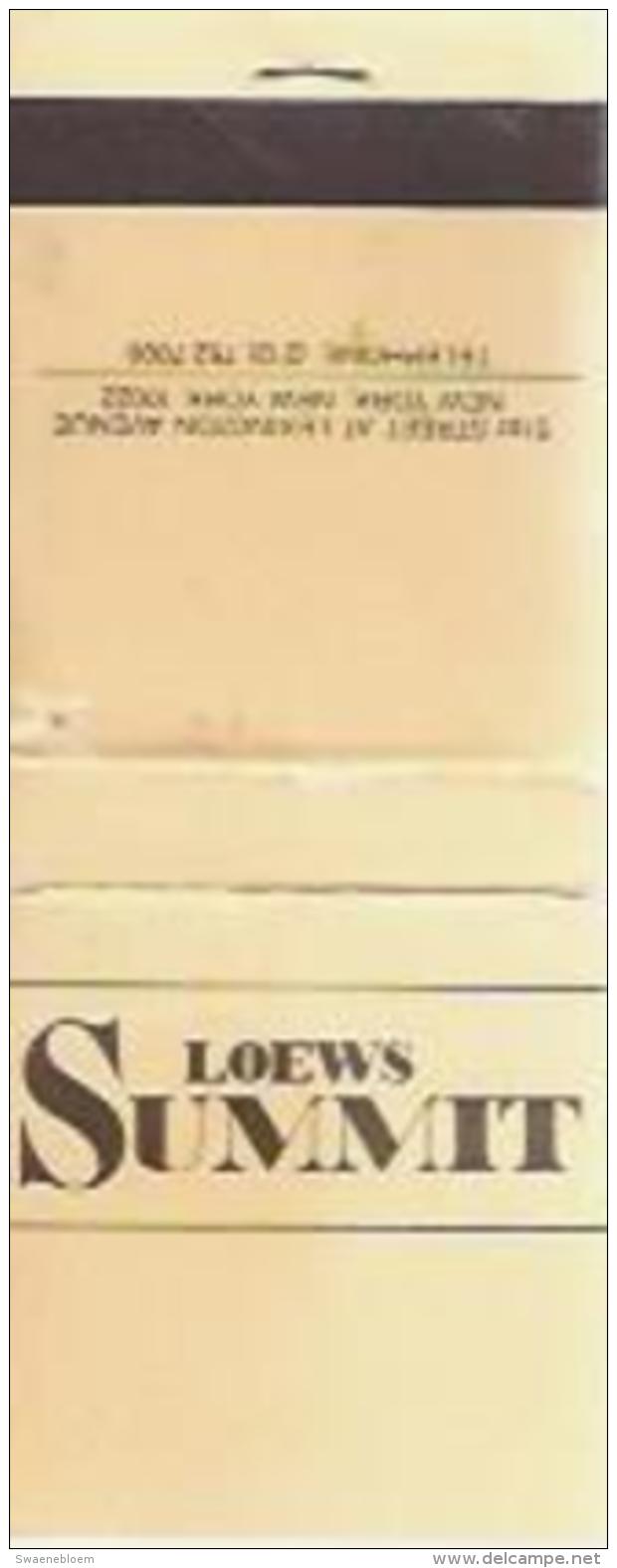 Lucifermapje - Loews Summit. Loews Hotels - Allumettes, Matchbox, Matches, 2 Scans - Boites D'allumettes
