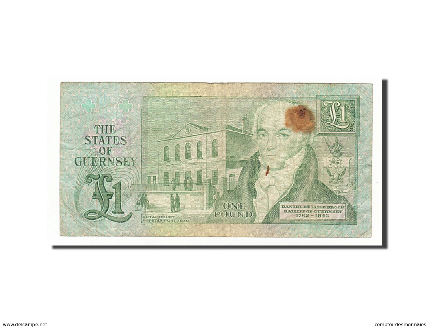 Billet, Guernsey, 1 Pound, 1980, Undated (1980-1989), KM:48a, TB - Guernesey