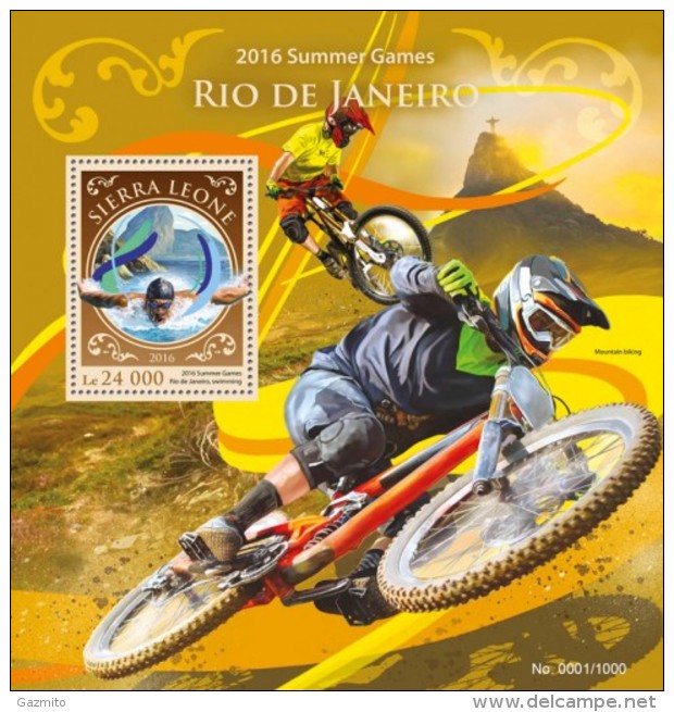 Sierra Leone 2016, Olympic Games In Rio, Swimming, Mountain Bike, BF - Mountain Bike