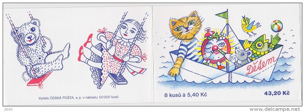 Carnet De 8 Timbres + 2 Coupons Enfants Réveil Oiseau Nounours Balançoire Chat Mer YT C 240 / Booklet Michel MH 82 (258) - Ongebruikt