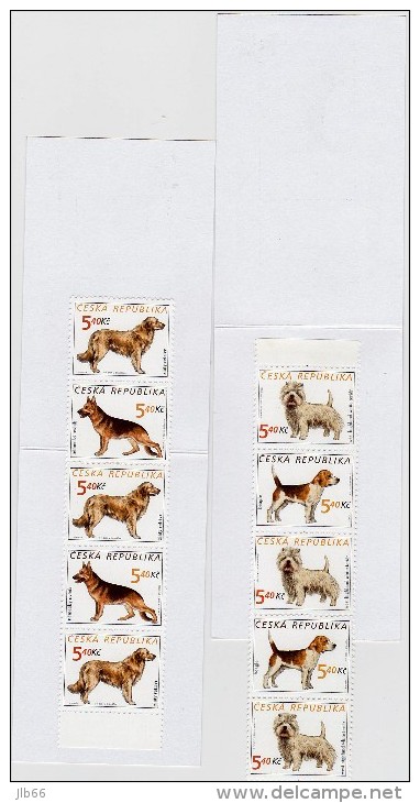 4 Carnets 2001 De 5 Timbres YT C 277 / C 280 Chiens De Race Berger Beagle Terrier/ Booklet Michel MH 94/97 (295/298) - Ungebraucht