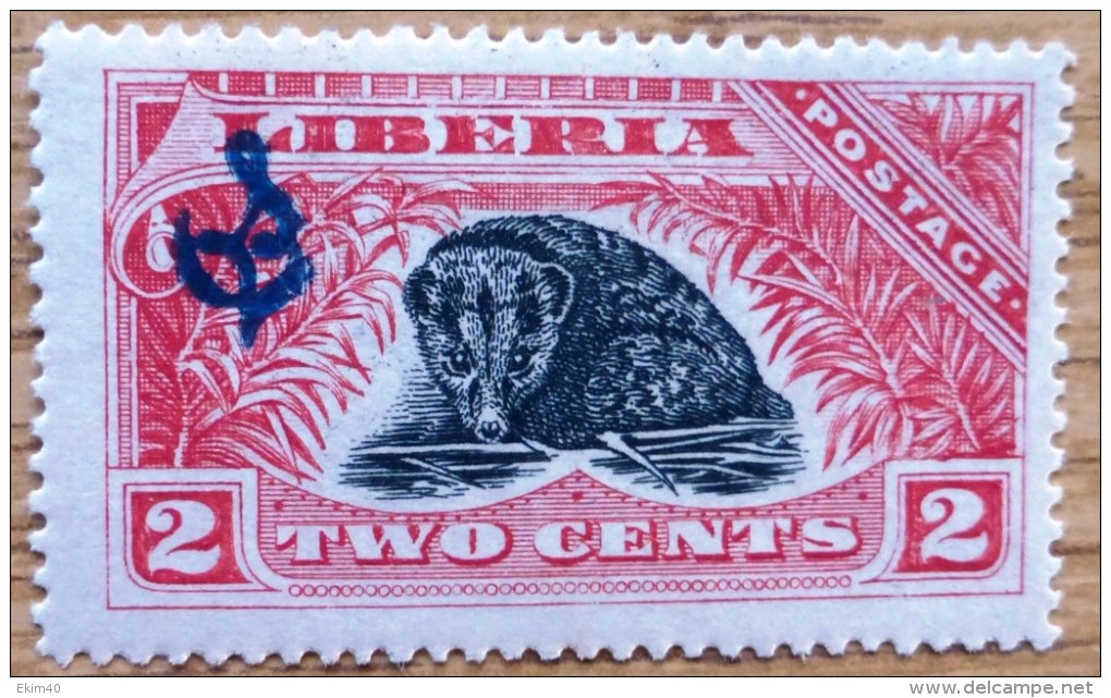 1918 Liberia Mint-hinged  Stamp 2 Cent Official  Sc 164 No LB-109 - Liberia