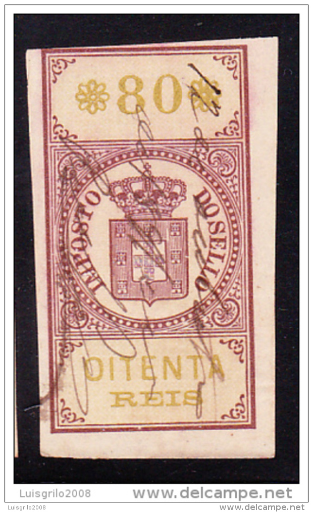 1879 - IMPOSTO DO SELO - 80 OITENTA REIS - MARGEM MEDIA - Used Stamps