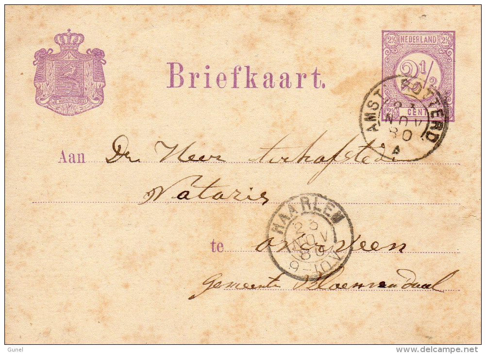 Bk G18   Naar Overveen Via Haarlem Met Treintrajectstempel AMST:-ROTTERD. A 23 NOV 80 - Postwaardestukken