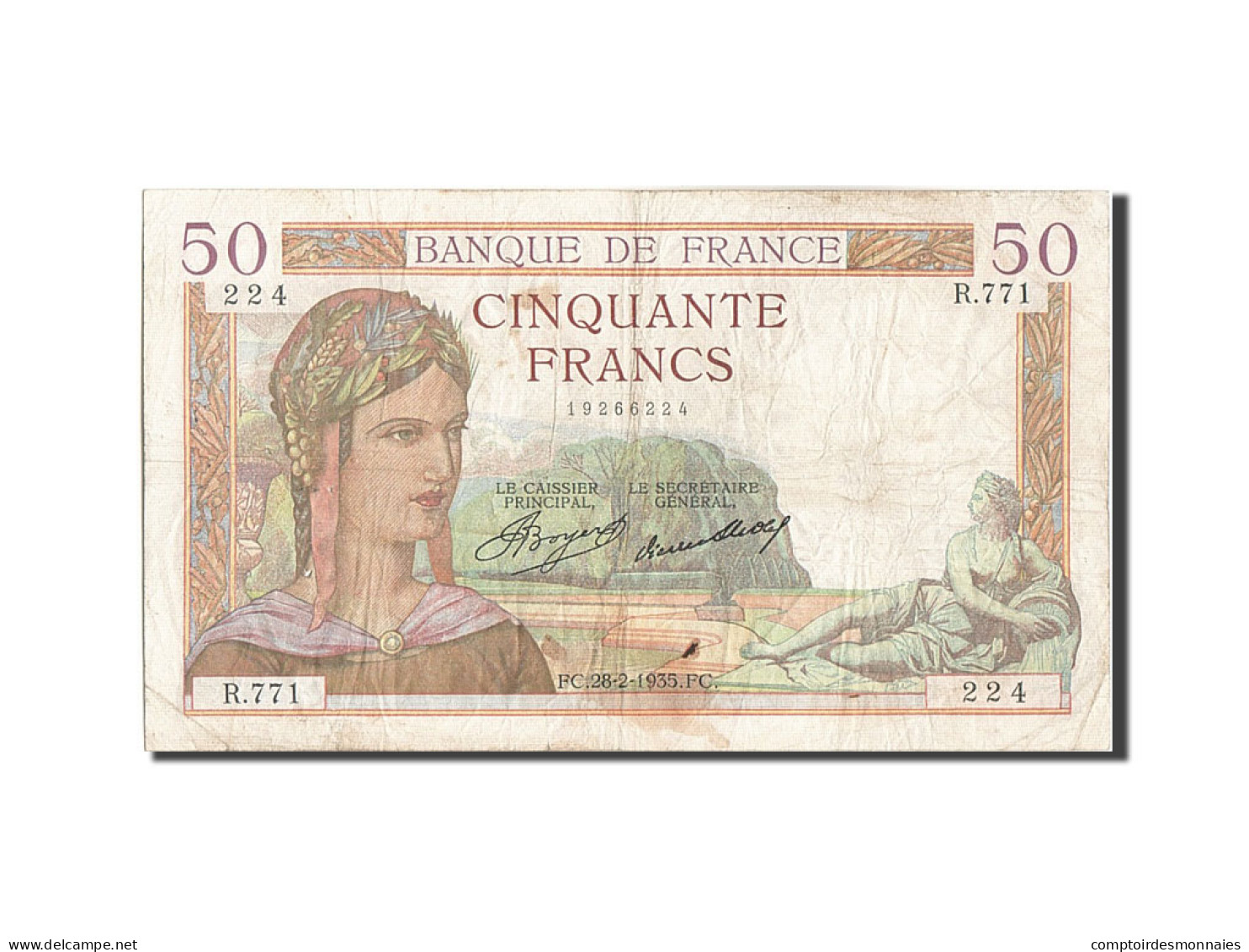 Billet, France, 50 Francs, 50 F 1934-1940 ''Cérès'', 1935, 1935-02-28, TB - 50 F 1934-1940 ''Cérès''