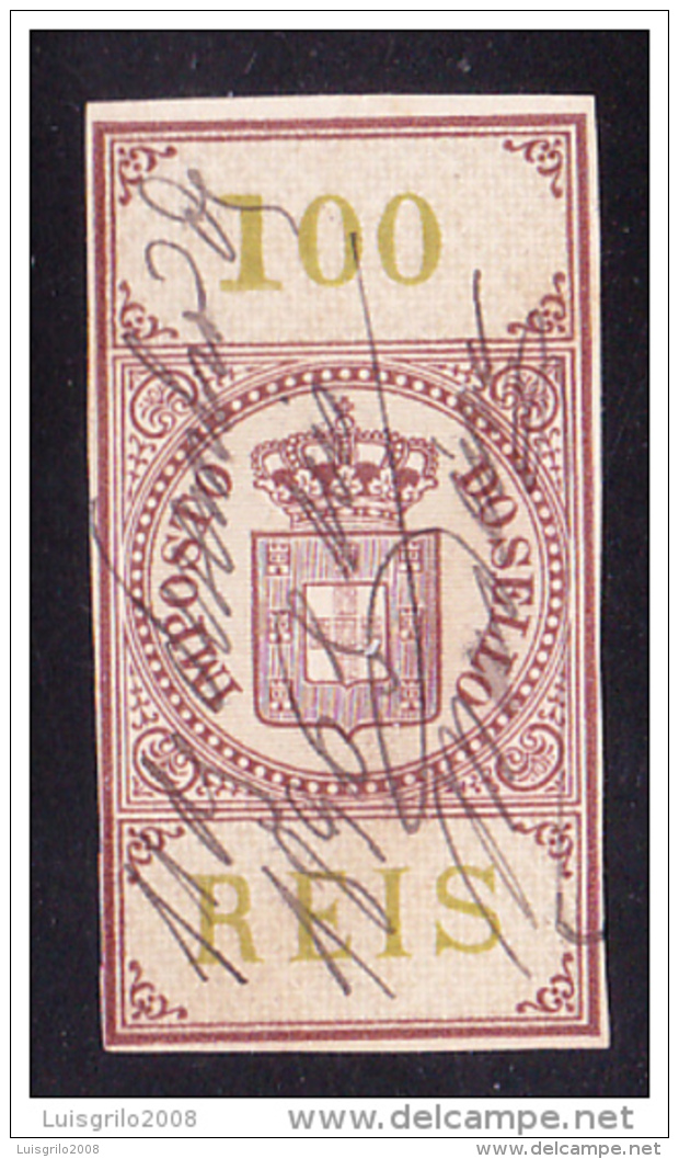 1873 - IMPOSTO DO SELO - 100 REIS - MARGEM CURTA - Used Stamps