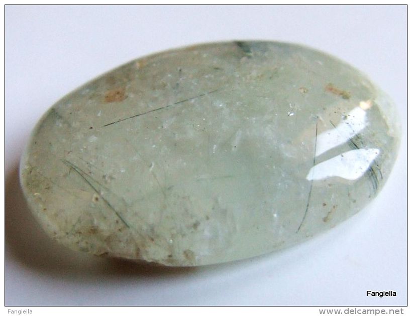 Cabochon Ovale Préhnite Rutile Naturelle Non Traitée Pierre Semi-précieuse Vert Clair Environ 30x21x6mm   Une Superbe Pi - Perle