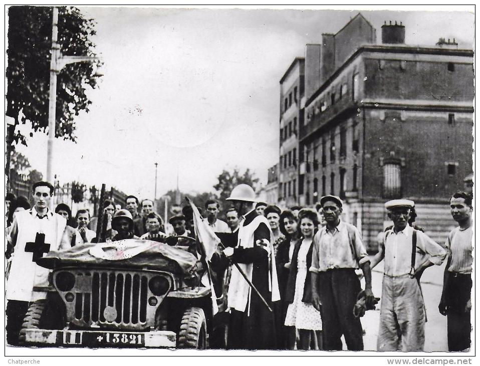 CROIX ROUGE FRANCAISE 3EME CONGRES NATIONAL PARIS 1950 ARMEE LECLERC LIBERATION JEEP CACHET POSTAL - Weltkrieg 1939-45