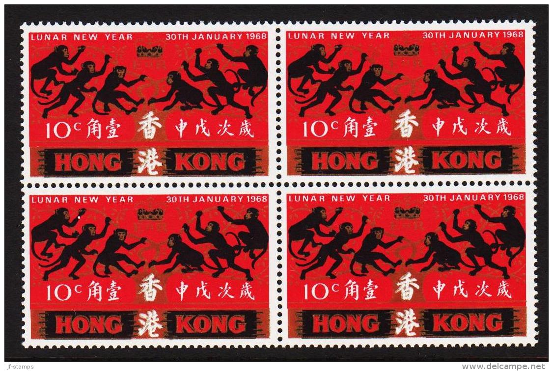 1968. NEW YEAR. 10 CENTS. 4-Block.  (Michel: 230) - JF194019 - Unused Stamps