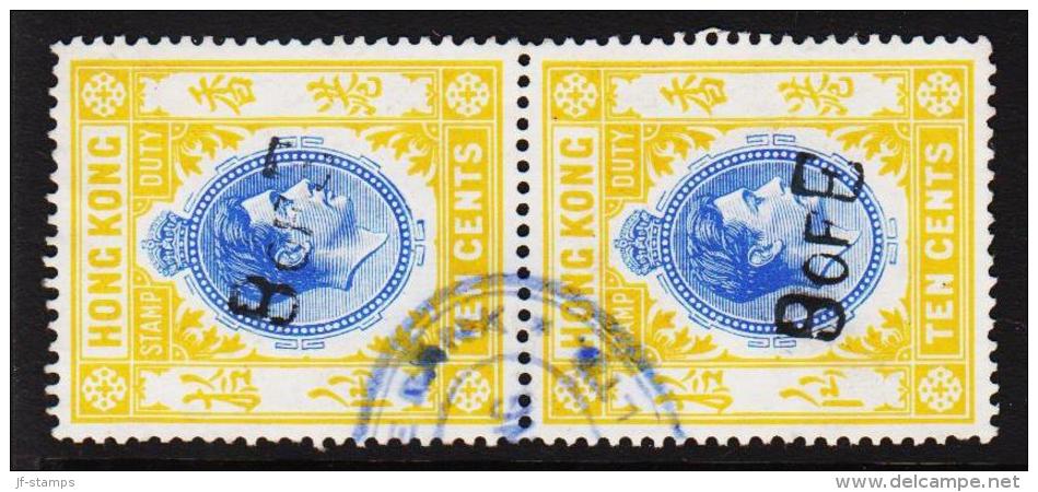 1938. GEORG VI. 2 X 10 TEN CENTS STAMP DUTY.  (Michel: ) - JF194027 - Stempelmarke Als Postmarke Verwendet